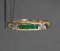 Emerald And Diamond Band Ring. Emerald And Diamond Band Ring.